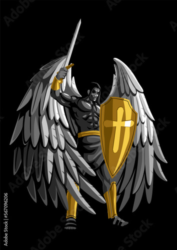 Archangel with sword and shield