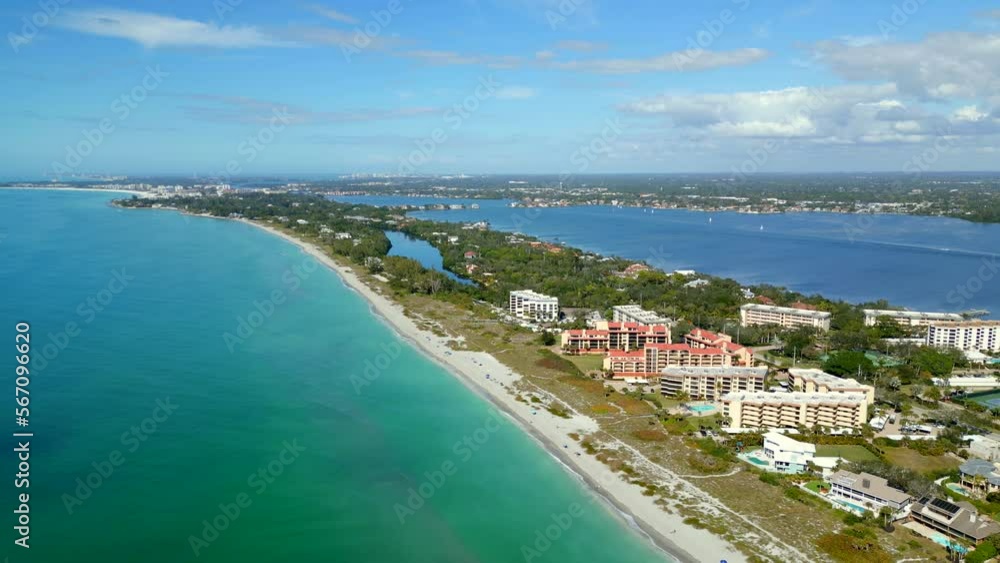 Stock aerial video Turtle Beach Siesta Key FL Stock aerial video Turtle Beach Siesta Key FL