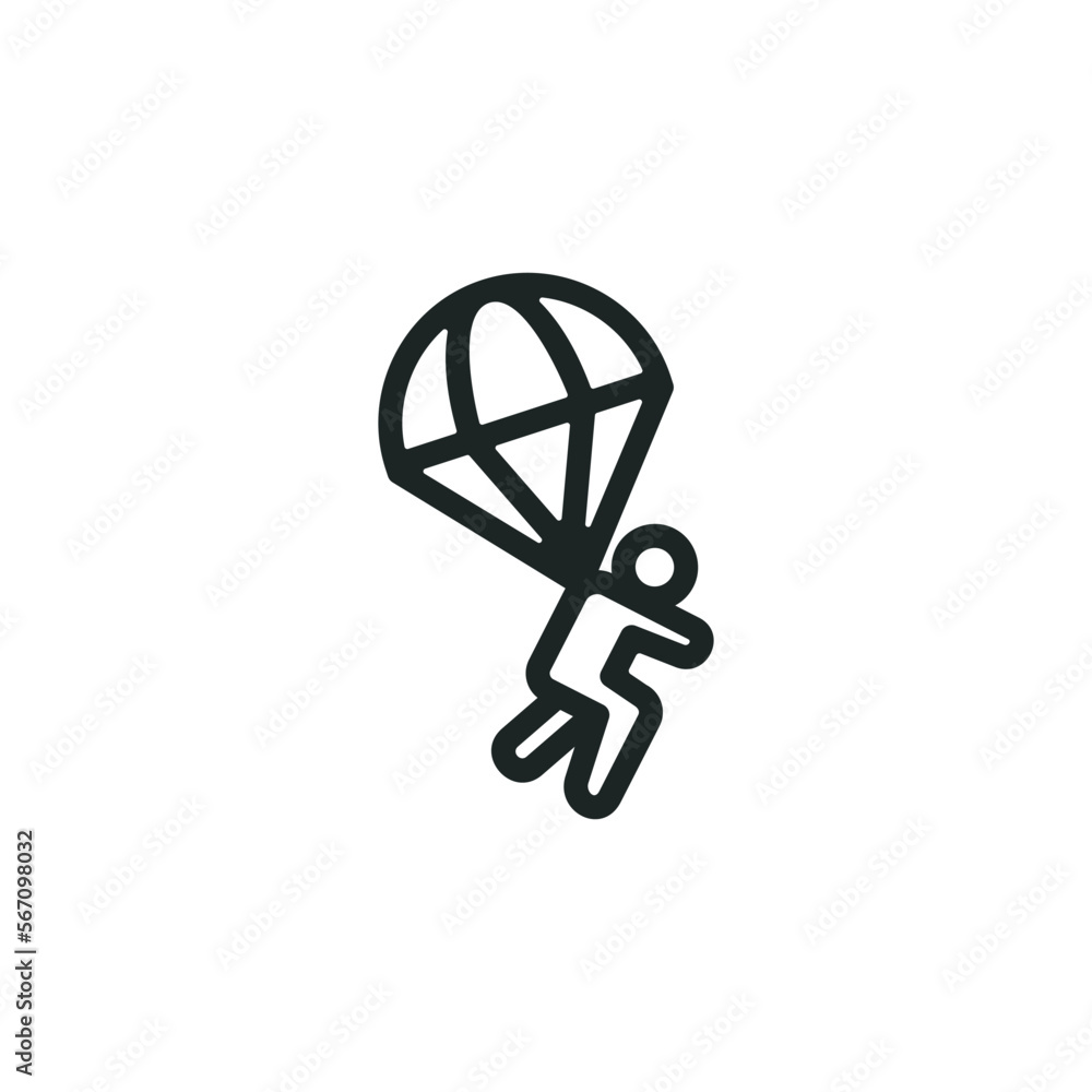 Parasailing icon isolated on white background Parasailing icon isolated on white background