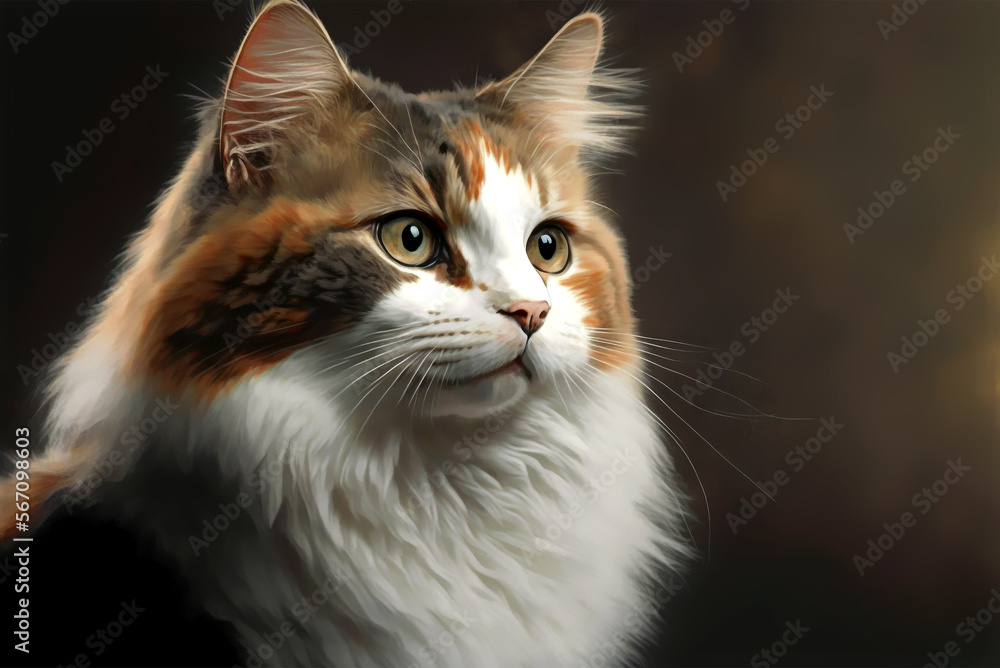 close up portrait of a cat generative ai illustration