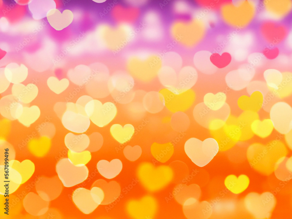 Colorful lovely Hearts background – Love and Valentine Day concept - Generative AI illustration Colorful lovely Hearts background – Love and Valentine Day concept - Generative AI illustration