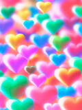 Colorful lovely Hearts background – Love and Valentine Day concept - Generative AI illustration