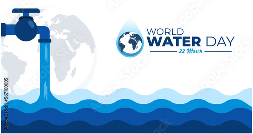 world water day 22 march. vector template