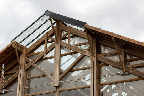 wooden house under construction