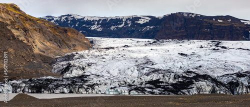 amazing, vast, large katla glacier and katla volcano underneath, glacial kernel, southern iceland photo