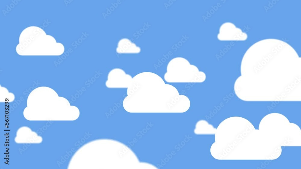 Cloud sky animation. Horizontal Animated Clouds in blue sky background. Cloud Background Cloud sky animation. Horizontal Animated Clouds in blue sky background. Cloud Background