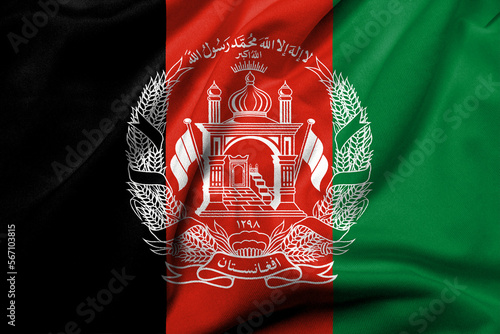 3D Flag of Afghanistan (2004-2021) satin