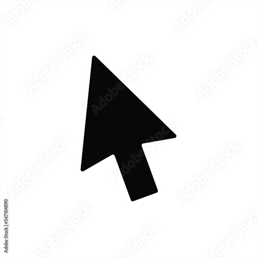 Arrow cursor, isolated pointer icon, vector illustration