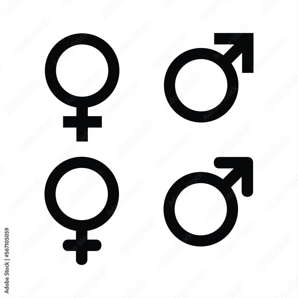 Male and female symbols set. Vector illustration Male and female symbols set. Vector illustration