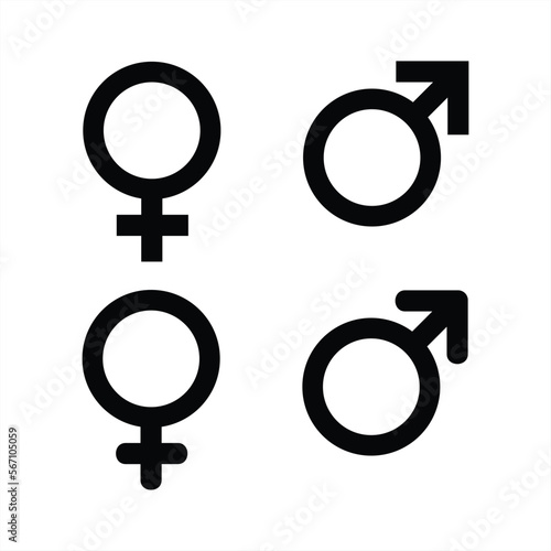  Male and female symbols set. Vector illustration