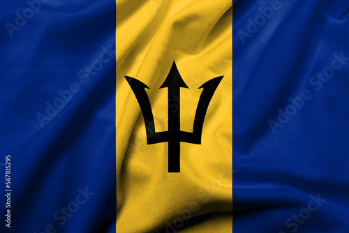 3D Flag of Barbados satin