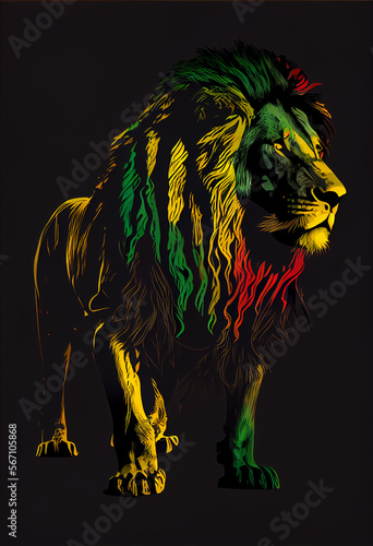 Rasta Lion Standing photo