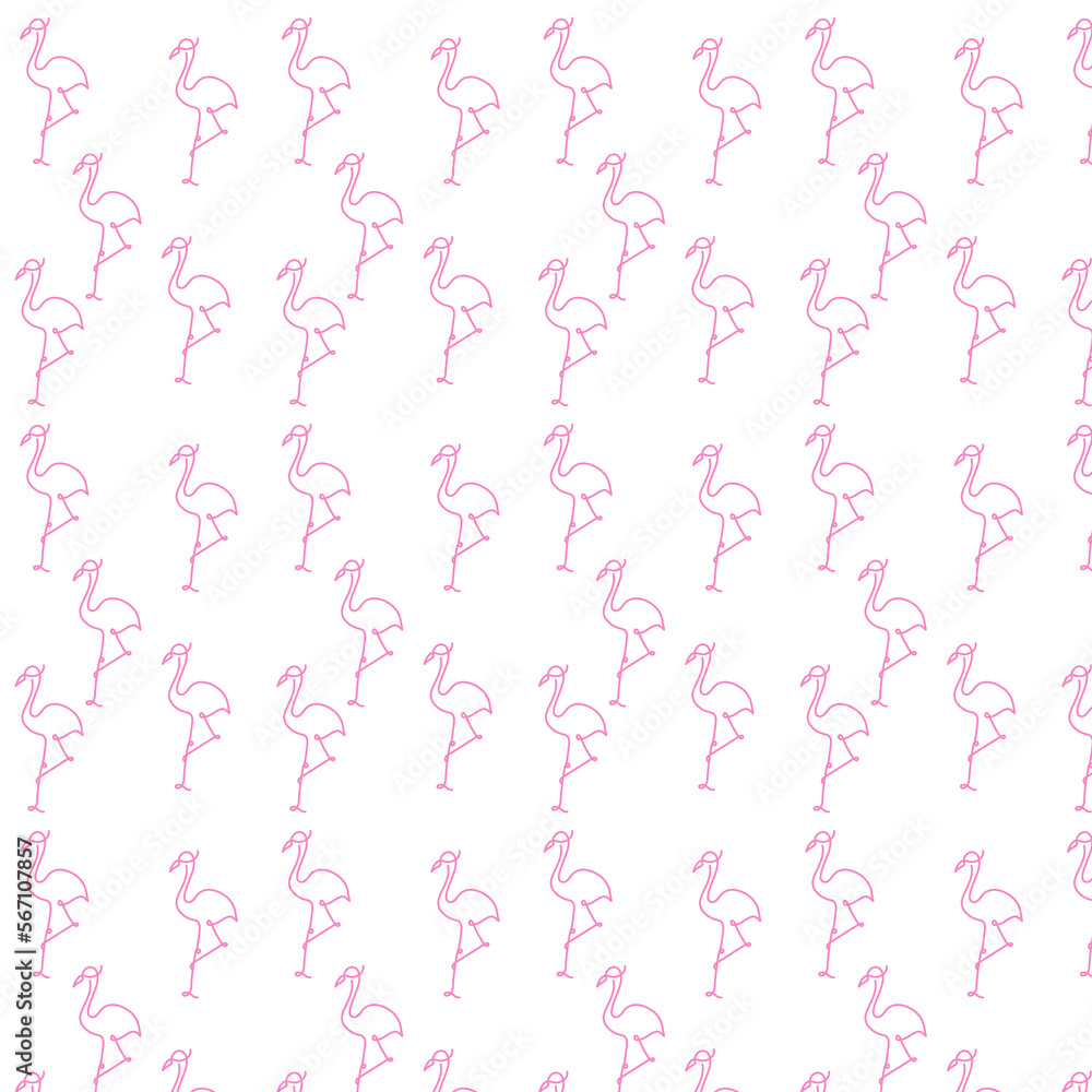 Background with illustration of flamingos in pink color. Background with illustration of flamingos in pink color.