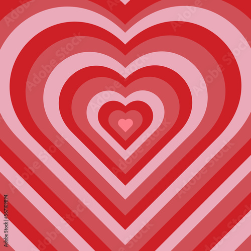 Vector of Happy Valentines Day with hearts and red pink background design