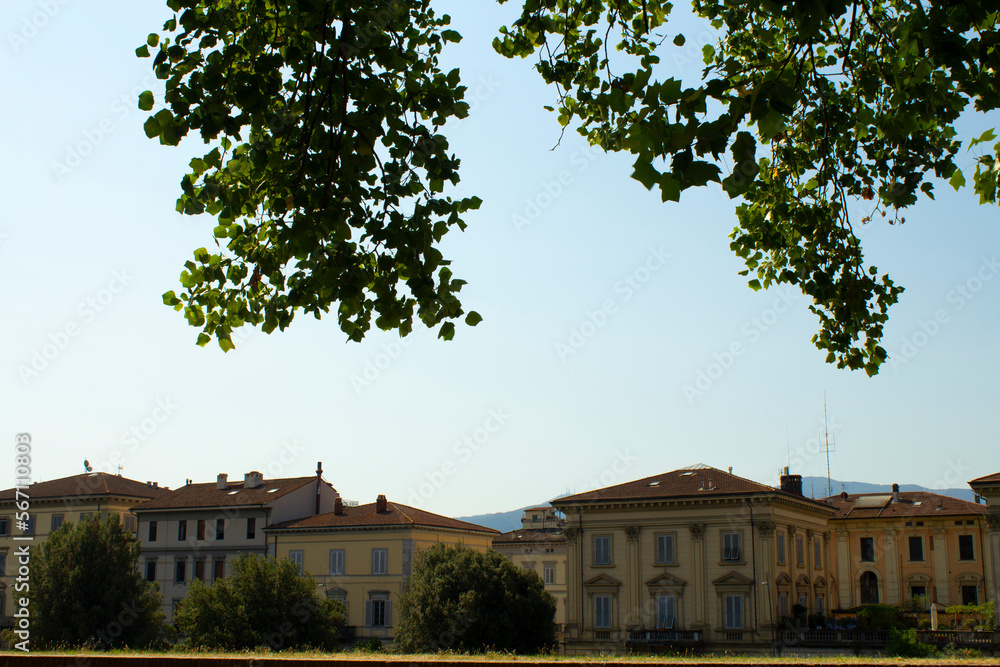 The walled city of Lucca, Italy