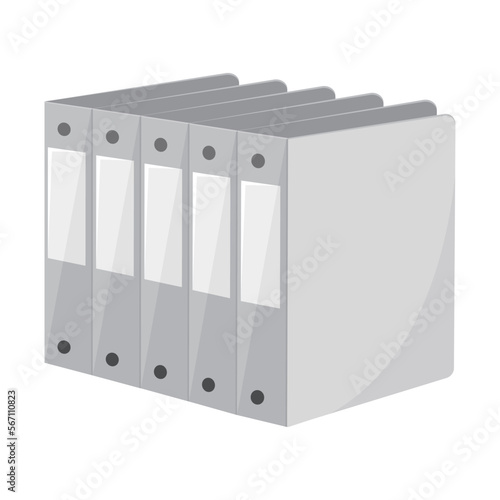 Binder vector illustration for office or school stationery supplies on white background. Binder is useful for organize documents. School, conferences, office supplies.
