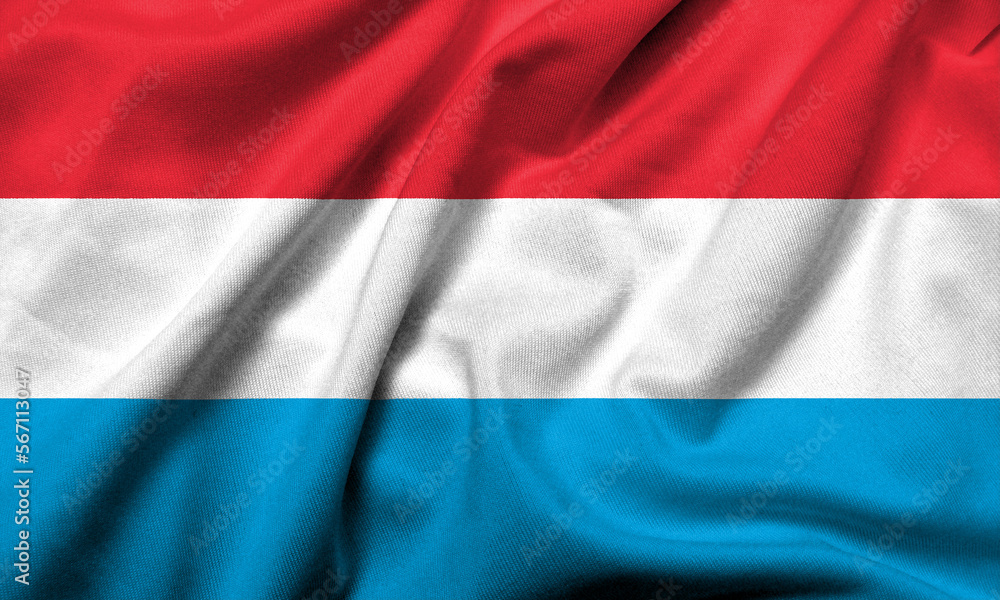 3D Flag of Luxembourg satin