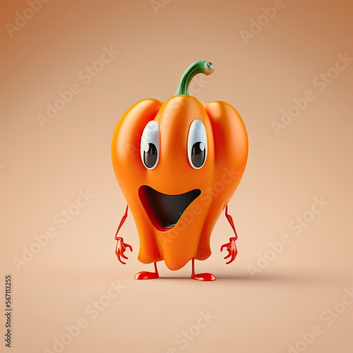 Cute Cartoon Habanero Peppe...