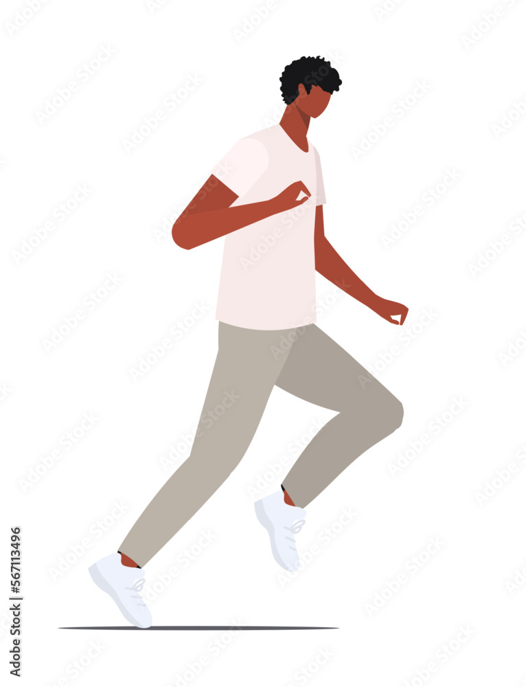 Young man running. Aspiration concept. Flat vector illustration isolated on white background. Young man running. Aspiration concept. Flat vector illustration isolated on white background.