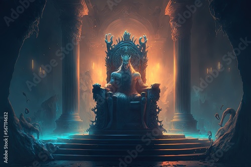 beast king sit on throne, Generative Ai