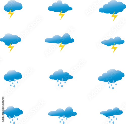 collection of weather vector illustrations. wind cloud snowfall icon snow