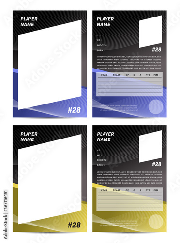 Sport player trading card frame border template design