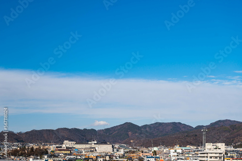 冬の青空と町並み　松本市 © kikisora