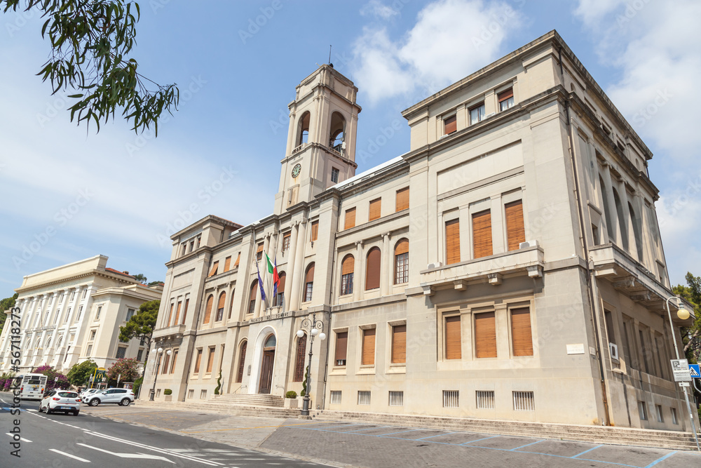 City Hall of Imperia, Liguria, Italia on a sunny day