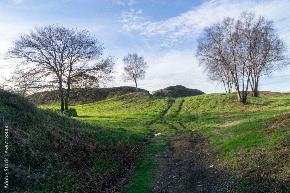 Beautiful access to the Castromaior fort (castro). Lugo, Galicia, Spain. Beautiful access to the Castromaior fort (castro). Lugo, Galicia, Spain.