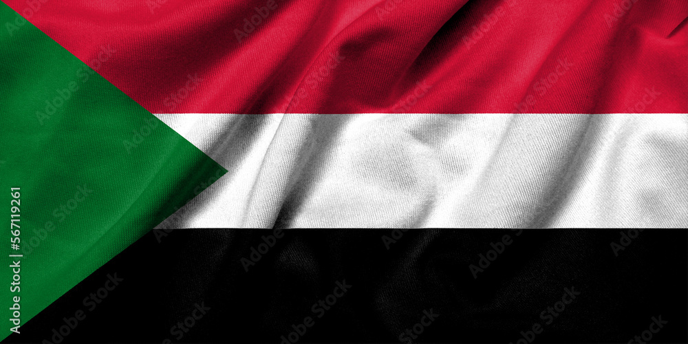 Obraz premium 3D Flag of Sudan satin