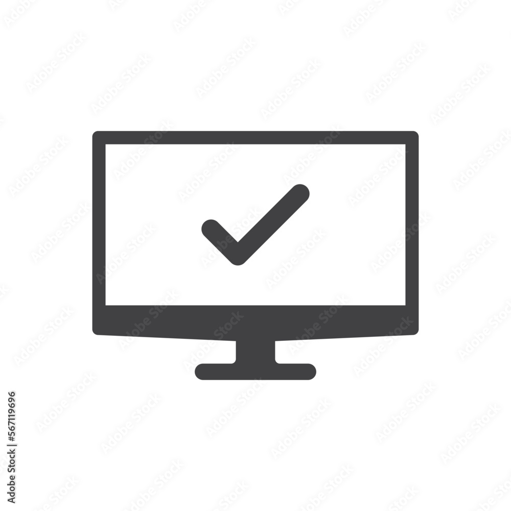 Computer With Mark Icon Computer With Mark Icon