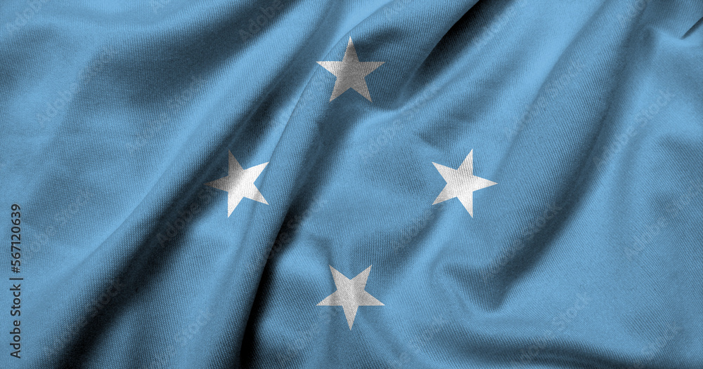 3D Flag of the Federated States of Micronesia satin 3D Flag of the Federated States of Micronesia satin