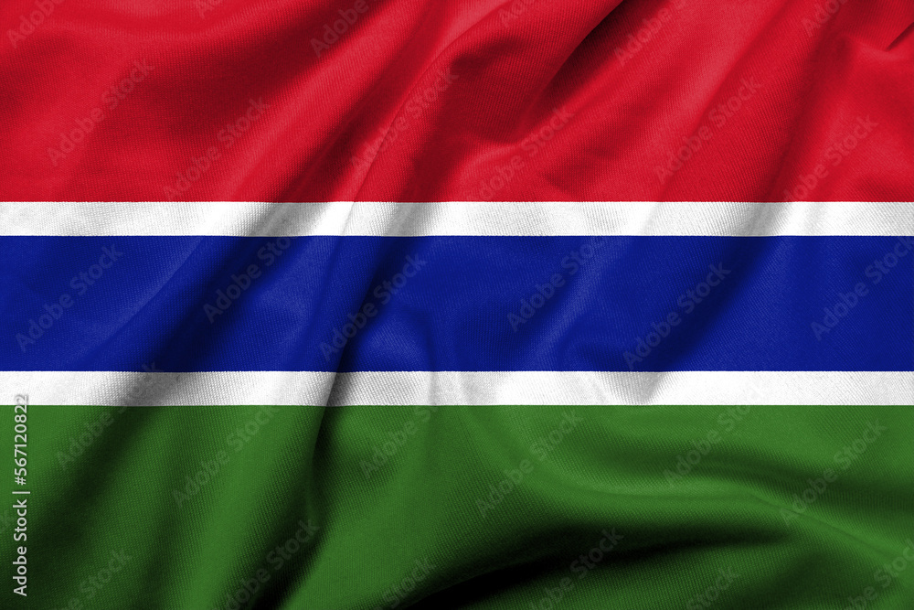 3D Flag of The Gambia satin
