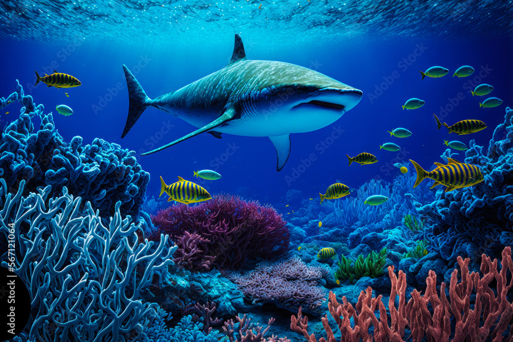 Obraz premium Underwater world, generative ai