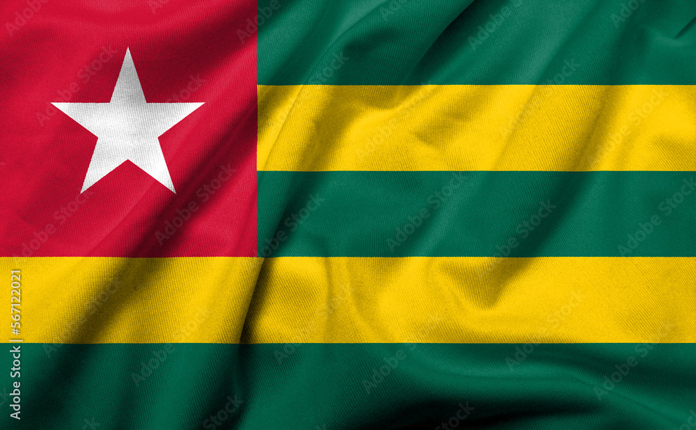 3D Flag of Togo satin 3D Flag of Togo satin