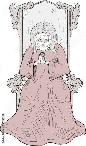 Creepy emperor in throne