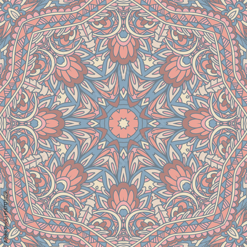 Abstract geometric tiles bohemian ethnic seamless pattern ornamental. indian style graphic print