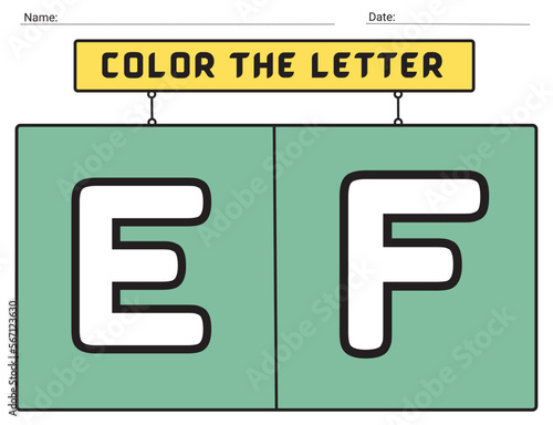Alphabet letters tracing worksheet with alphabet letters e and f