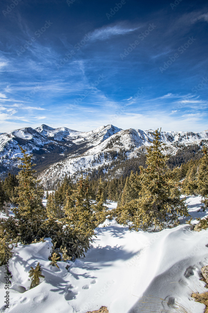 Colorado Mountains in Winter - View from Yale