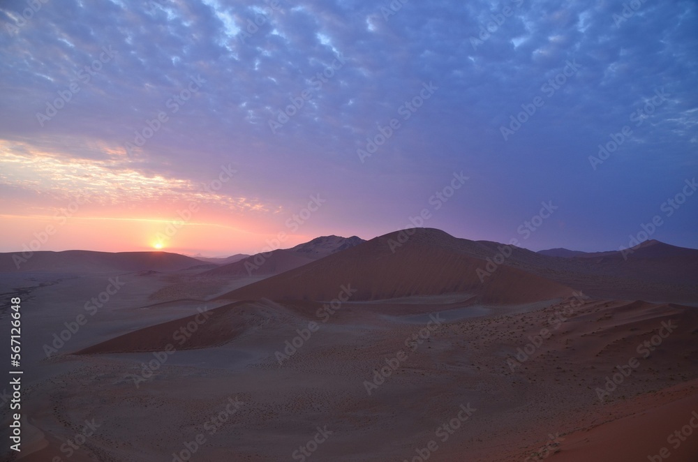 Sunrise at the dunes of Sossusvlei, Namibia