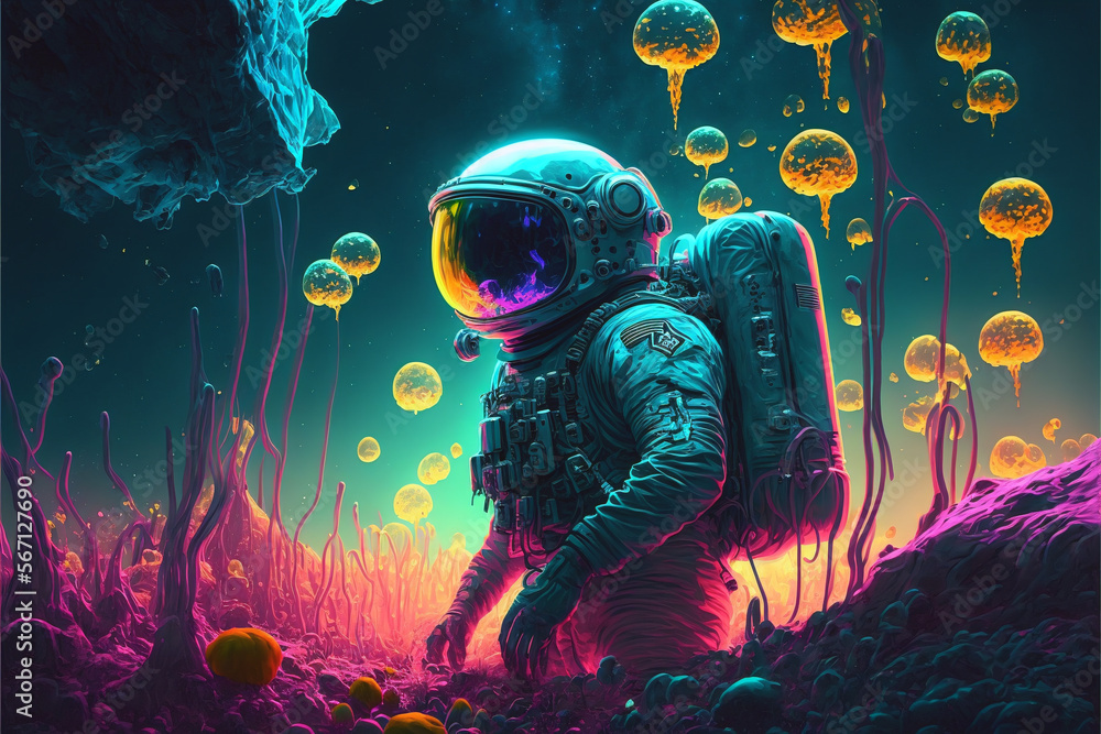 AI psychedelic astronaut adventure - Generative AI