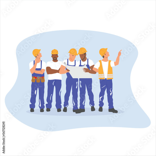 engineers discussing building project
