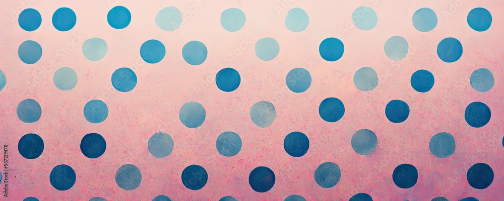 Dotted pattern banner, blue dots on pink background, generative ai