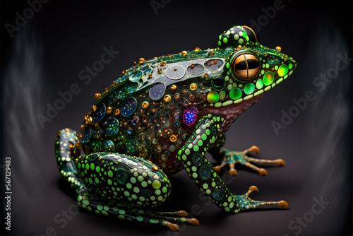 Frog with a skin of jewels Generative AI