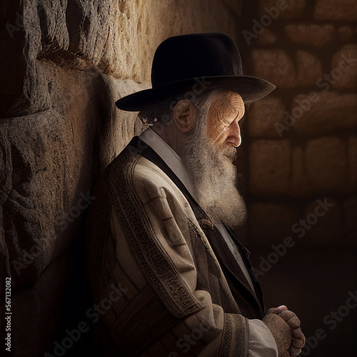 pious jew prays in the synagogue, generative AI
