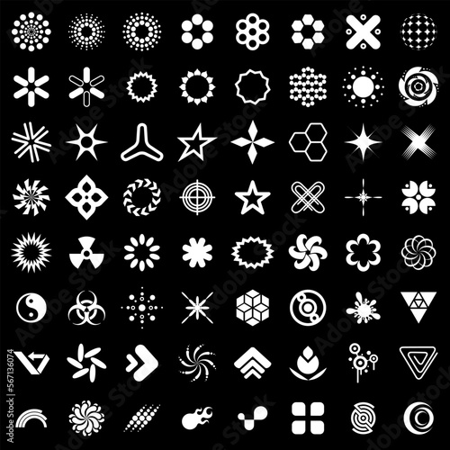 Abstract symbols vector icons set.