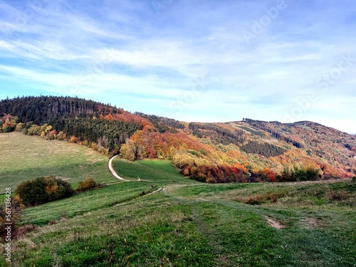 Nice view from Velký Lopeník and Velká Javořina in Bílé Karpaty in Czech republic