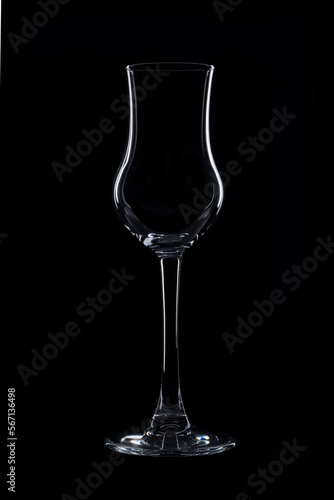 Glass on a black background.