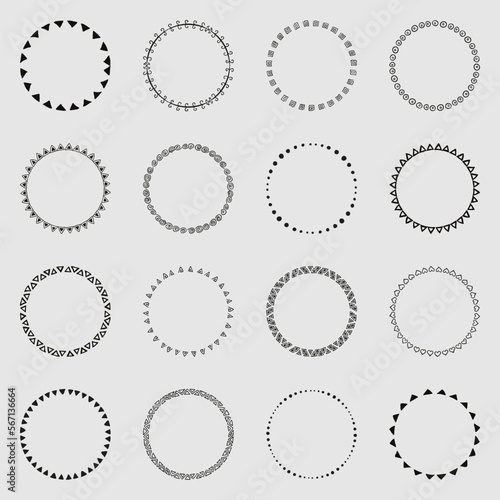Collection of african decorative ornamental round border frames.