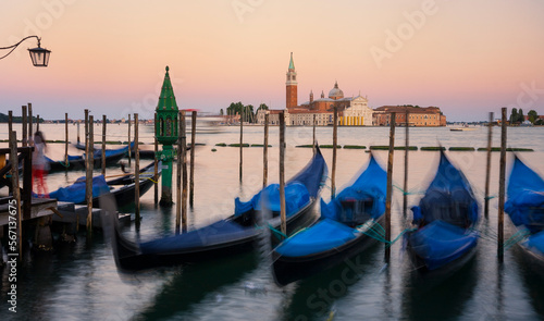 Venice Gondolas at sunset.